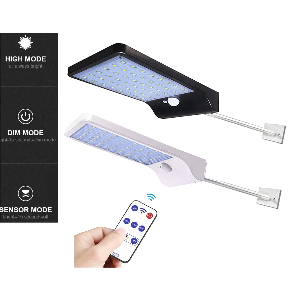 

48 LED Solar Light Human Infrared PIR Motion Sensor cob Wall Lamp Security Outdoor Lighting Waterproof IP65 Garden Lamp for Path