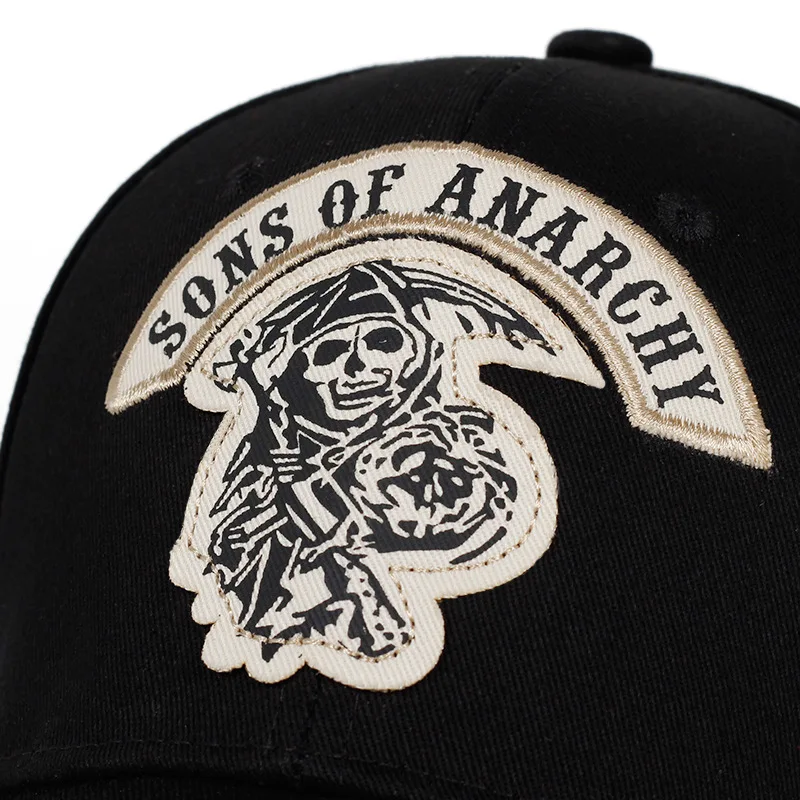 Новая бейсболка SOA Sons of anarchia Череп Вышивка Повседневная бейсболка шапка модная Высококачественная гоночная мотоциклетная Спортивная