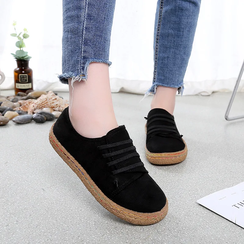 

2018 New Style Korean-style Versatile Moccosins Women's Vintage Students Flat Love Shoes Lazy WOMEN'S Shoes