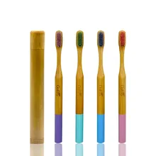 DYCROL натуральная бамбуковая цилиндрическая зубная щетка мягкая щетка с древесным углем Экологичная для ухода за полостью рта зубная щетка для взрослых