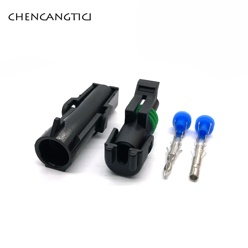 

5 sets pcs 1 pin way delphi 2.5 mm Series Car Auto Wire connector Female or Male Weather Pack Electrical Plug 12015791 12010996