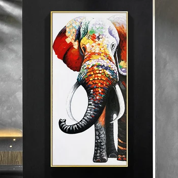 

Decorative Paintings Colorful Elephant Wall Art Canvas Painting Big Size Posters and Prints Animals Wall Picture for Living Room