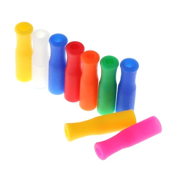 

10Pcs Caps Silicone Tip 6mm Food Grade Bar Stainless Steel Straw Teeth Protector Cover Anti Burn Prevent Scald Party Accessories