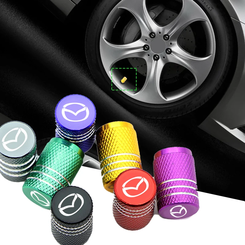 

4pcs car wheel tire Valve plugs protective case 7 colors for Mazdas 5 6 323 626 RX8 7 MX3 MX5 Atenza Axela Car Accessories