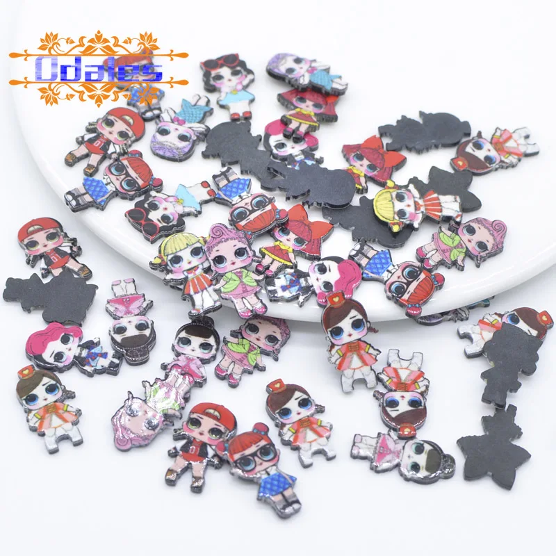 50Pcs/lots Mini Girl DIY Resin Earring Hairclips Cartoon Princess Accessories Flat Back Planar Resin or DIY Mobile Phone Case
