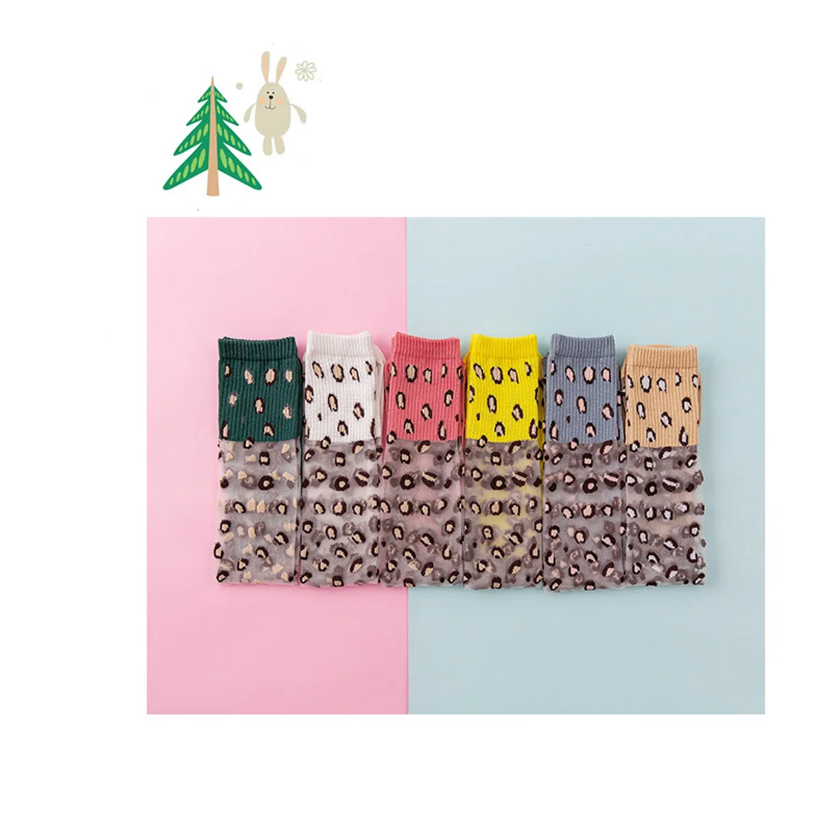 Baby Kid Girl Socks Winter Child Baby Girls Infant Leopard Glass Silk Mid-tube Mid Socks Knee Highs Socks