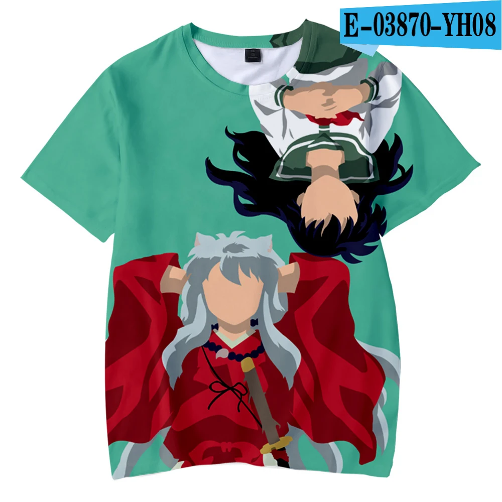 3D kids T Shirt Inuyasha 3D Casual t-shirt boys girls short sleeve tshirt Inuyasha Harajuku Summer Children clothes tops - Color: 3D