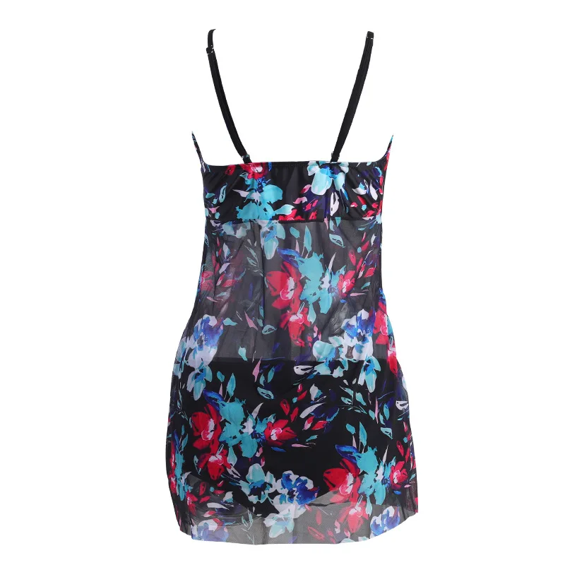 

2019 New Style Printed V-neck Push up Small Camisole Sexy Backless Beach Surfing Plus-sized WOMEN'S Swimsuit