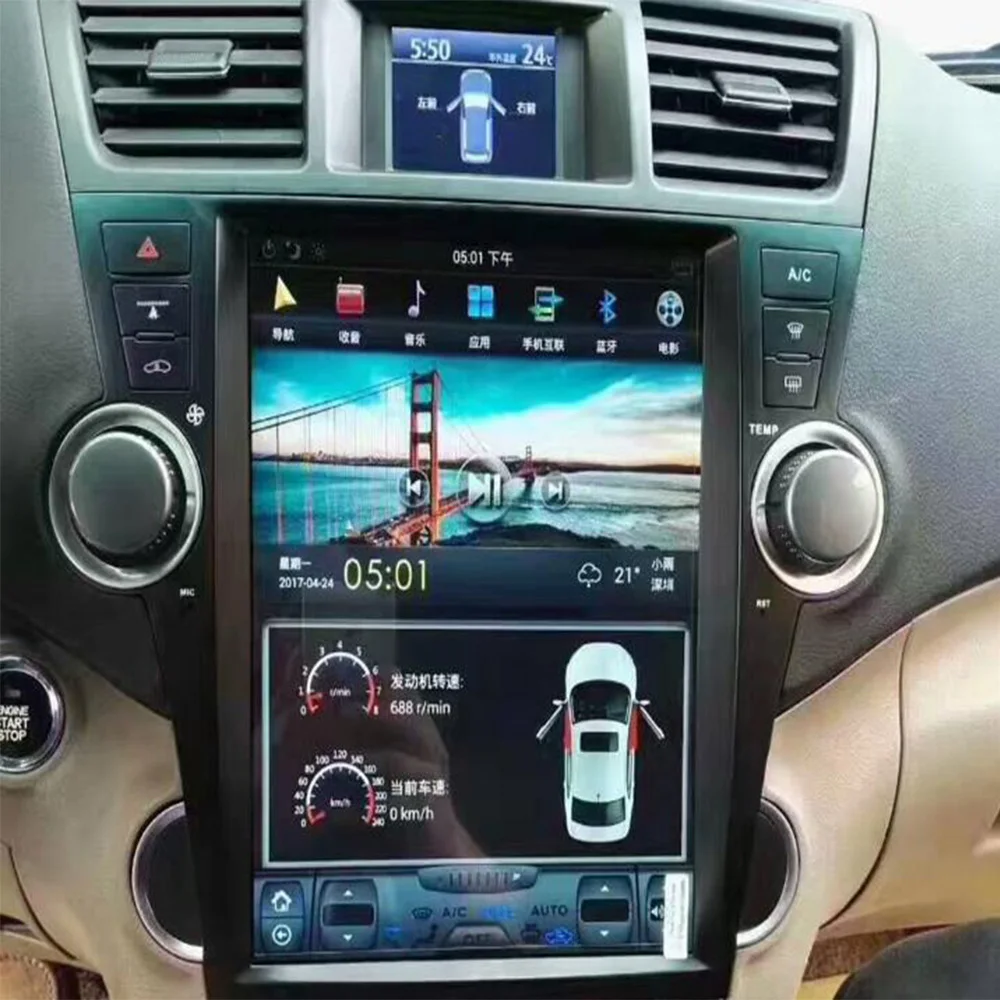 Discount Android 9.0 2+32GB Car NO DVD Player GPS Navi For TOYOTA HIGHLANDER 2008-2010 2011 2012 2013 Autoradio Multimedia Headunit ISP 2