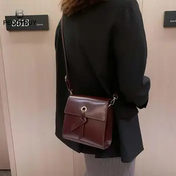 

Women Small Square Bag Ladies Car Line Fashion Handbag Retro Shoulder Bags Women Leather Vintage Purse Casual Shoulder Handbag
