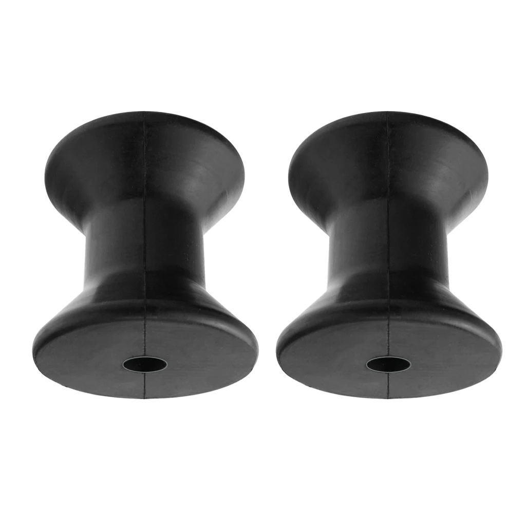 2x Boat Trailer Rubber Keel Roller, Black, 3 inch, Sailboat Yacht Accessory