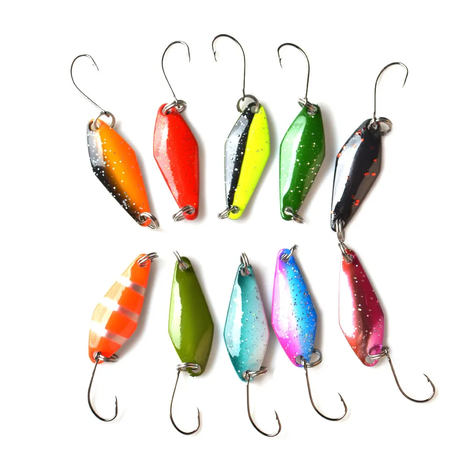 TOMA Fishing Spoons Metal Trout Lures 5pcs 2.2g 2.5g 3g 4.5g 5g Small Hard Bait Sequins Spinner Spoon with Single Hook | Спорт и