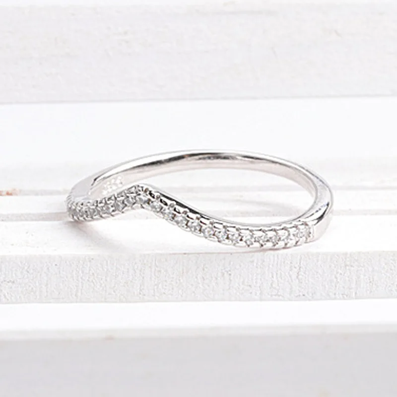 925 Sterling Silver Water Droplet Clear CZ Finger Rings for Women Wedding Engagement Jewelry Girlfriend Gift