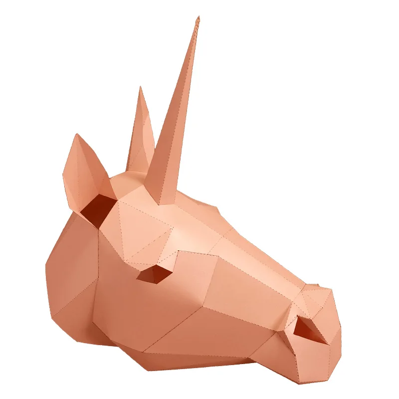3D бумажная маска модный костюм единорога Косплэй бумага для творчества Маска модели на Рождество и Хеллоуин; платье на выпускной вечерние подарок - Цвет: As picture