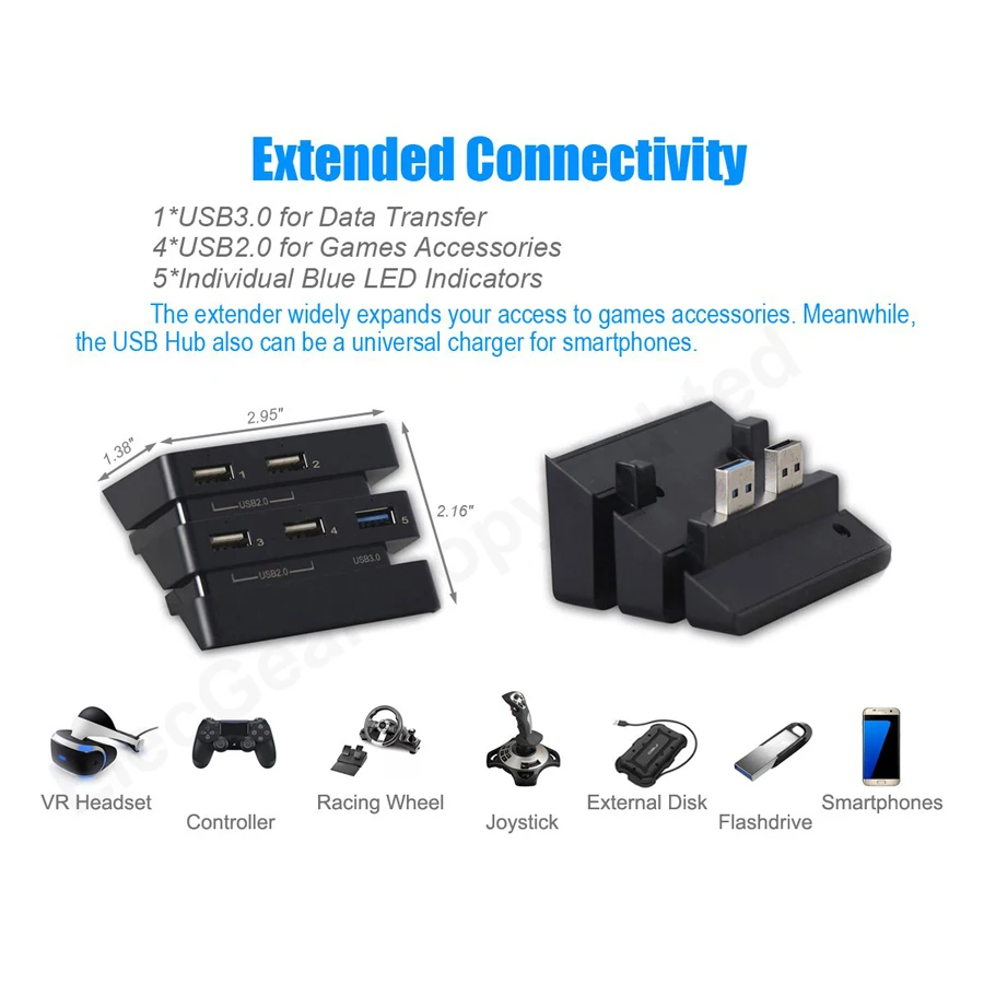 2 в 1 PS4 Pro консоль кулер охлаждающий вентилятор+ 5 Внешний usb-концентратор для sony Playstation 4 Play станция 4 PS 4 Pro Аксессуары