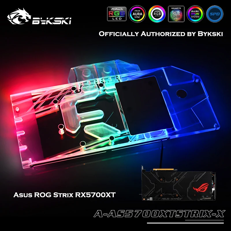 Bykski A-AS5700XTSTRIX-X полное покрытие GPU AURA SYNC водоблок для ASUS ROG STRIX RX5700XT видеокарта