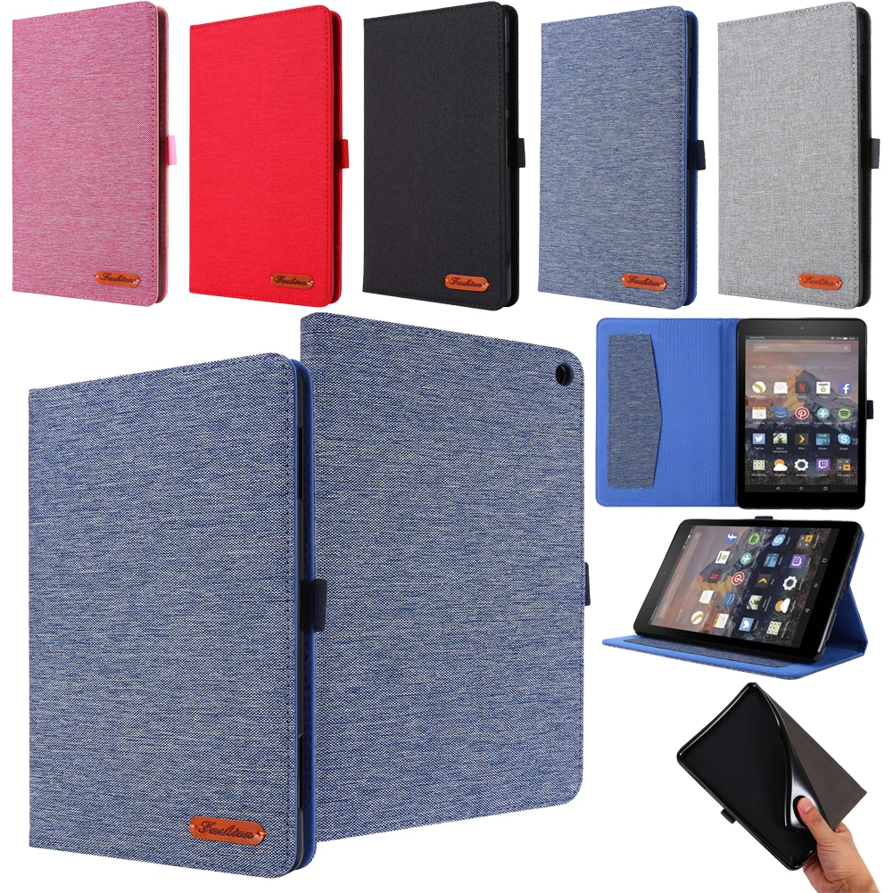 

For Amazon Kindle fire HD 8/8 Plus 2020 Tablet protective Case Shockproof Bracket Leather Stand Durable Cloth Pattern Cover