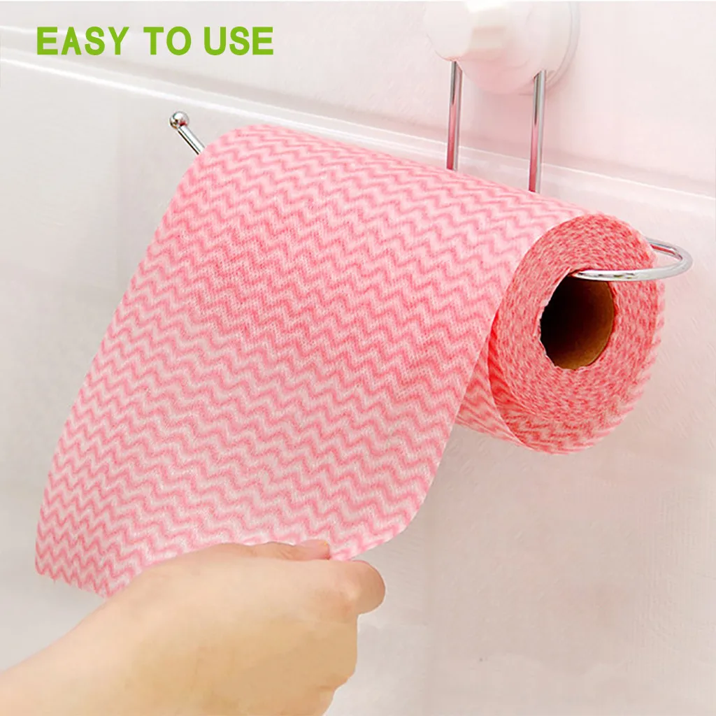 1 Roll Eco-friendly Cleaning Wash Cloth Non Woven Duster Cloth Dish Cloth Break Point No Oil Rag Furniture Items Kitchen Towels