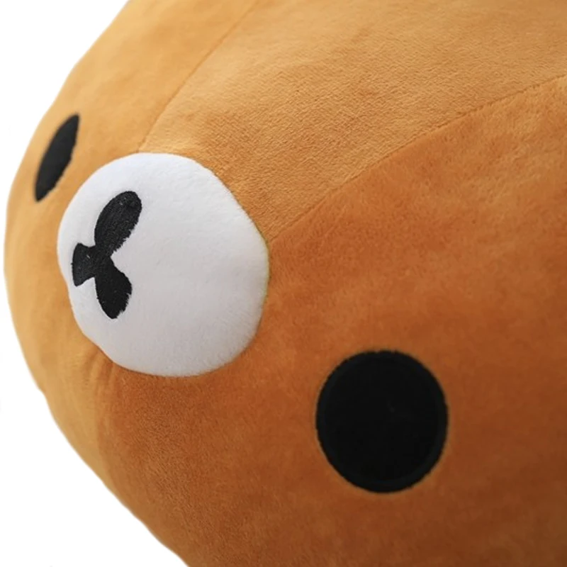 Мультяшная плюшевая подушка Rilakkuma, мягкий укомплектованный плюшевый мишка в виде головы коричневого медведя, милая подушка для дивана, Детский Рождественский подарок