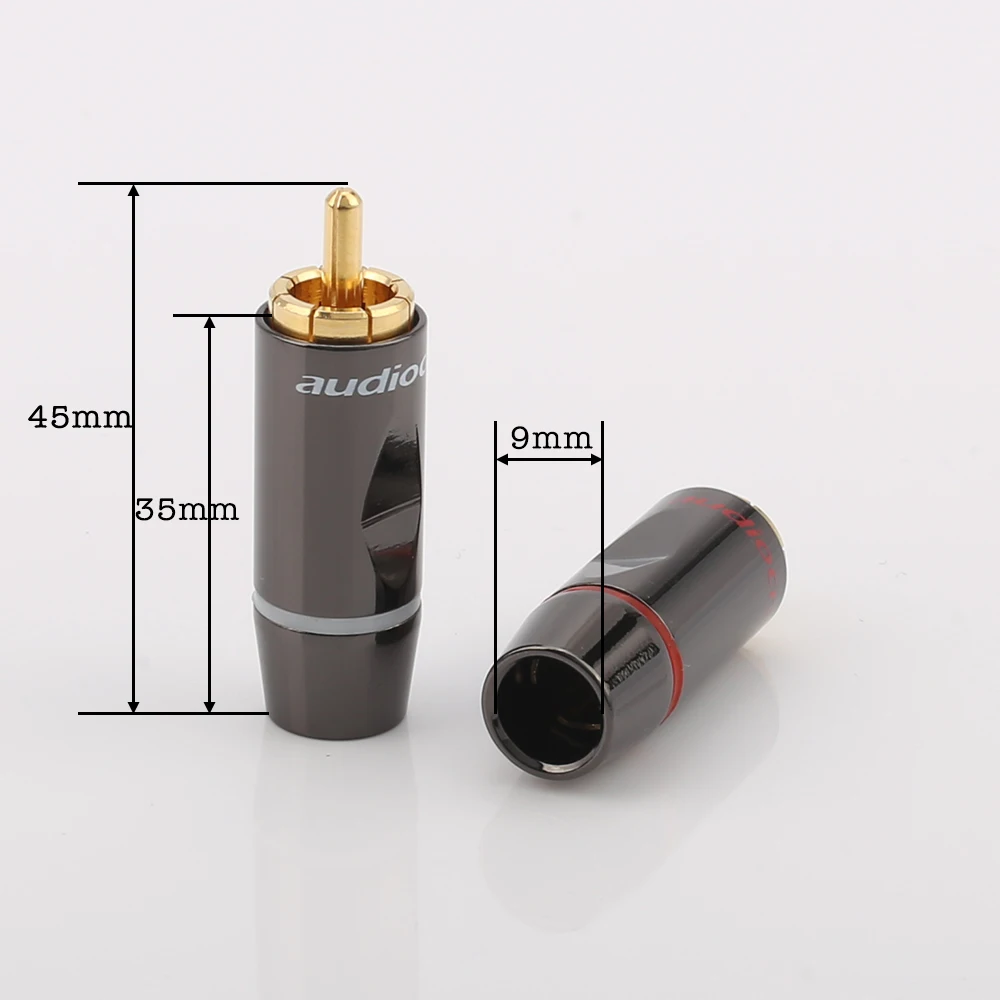 1 компл. Audiocrast R003 24k позолоченные разъемы RCA штекеры Аудиокабели.|Коннекторы и