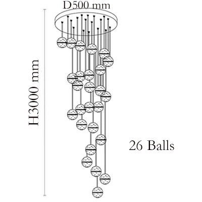 Современный хрустальный люстра светильник ing светодиодный подвесной светильник Orb хрустальный шар люстры лестницы Cristal люстра Домашний Светильник ing - Цвет абажура: 26 Balls