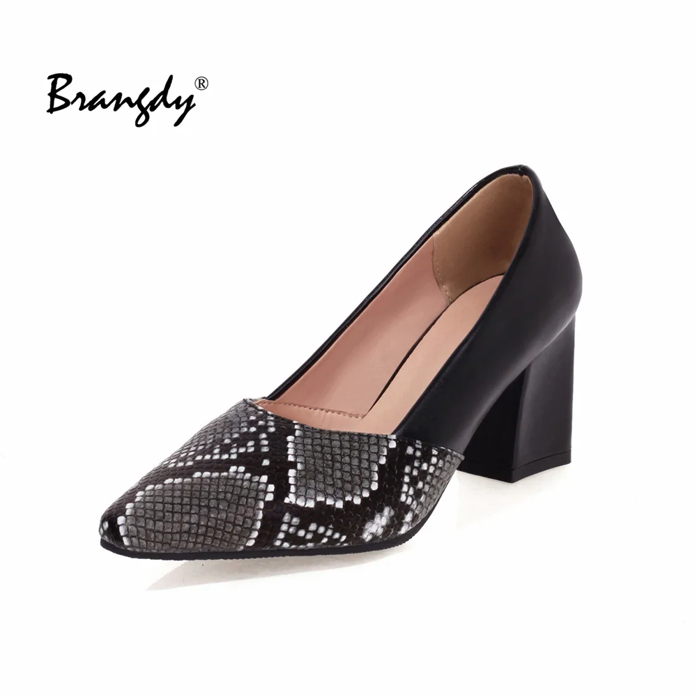 PROD 1005003302780389 Brangdy Size 32-48 Thick Heel pumps Mix Leather
Brand Fashion High Heels Party Women Heels Shoes Office Ladies High
Heel Shoes