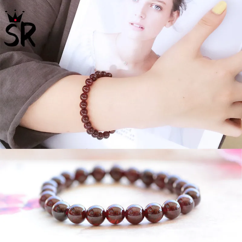 

8mm Natural Garnet Stone Balance Bracelet High Quality Energy Beaded Bracelet Power Bracelet Natural Garnet Bracelet for Women