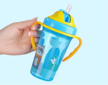 

100pcs Anti-drip Water Cup With Lid With Handle Insulation Anti-hot Anti-fall Children Drink Cup