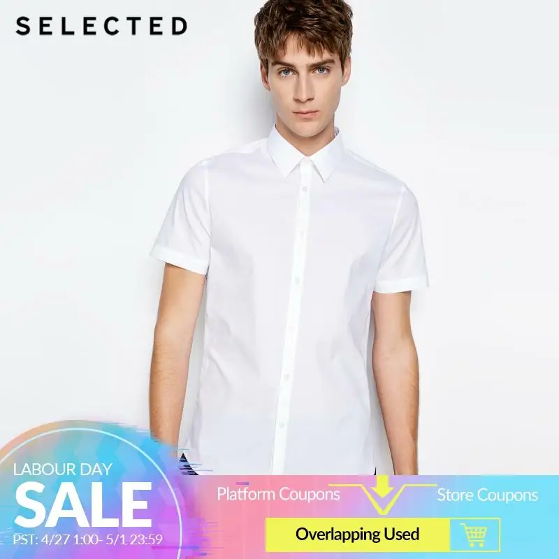 

SELECTED Men's Summer Pure Color Regular Fit Short-sleeved Shirt T|418204524