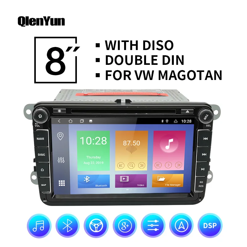 

QlenYun 8 Inch Car Multimedia Player GPS Double DIN For VW/Volkswagen/Golf/Polo/Passat/Leon/Skoda Radio Car Stereo