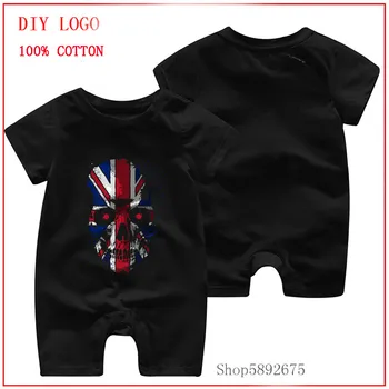 

Unisex Baby Clothing British skull Summer baby girl clothes newborn size boys Girls Cotton Beby Jumpsuits Rompers Print 0-24M