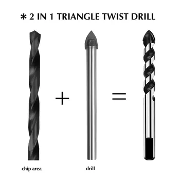 

Multifunctional Black Triangular-overlord Handle Drill Bits Marble Perforator Ceramic Tile Drill