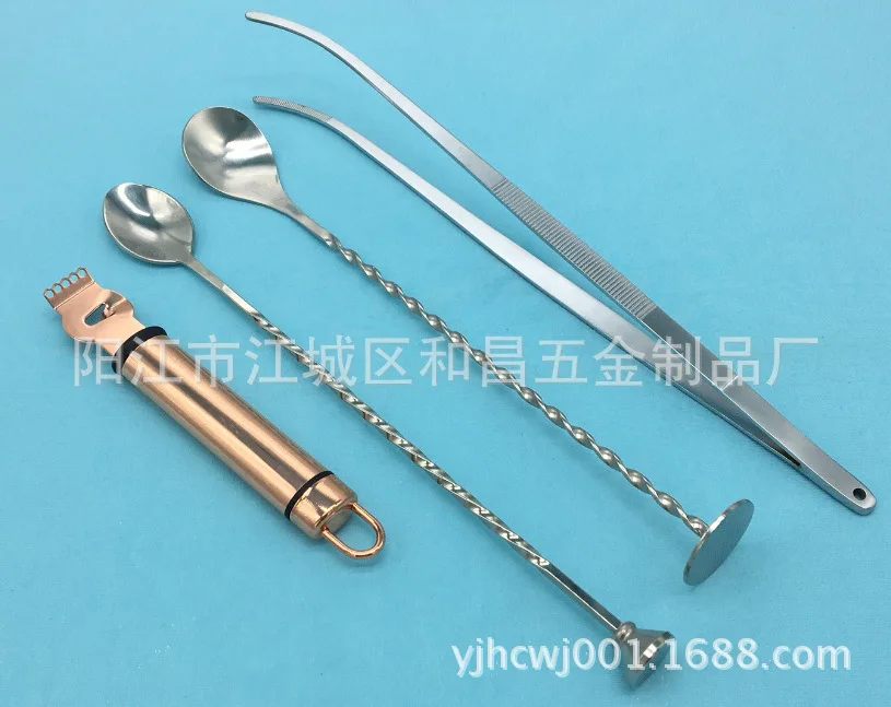 Нержавеющая сталь Swizzle Stick плоский Swizzle Stick золотая нить Swizzle Stick Золотой мешалка инструмент для барменов