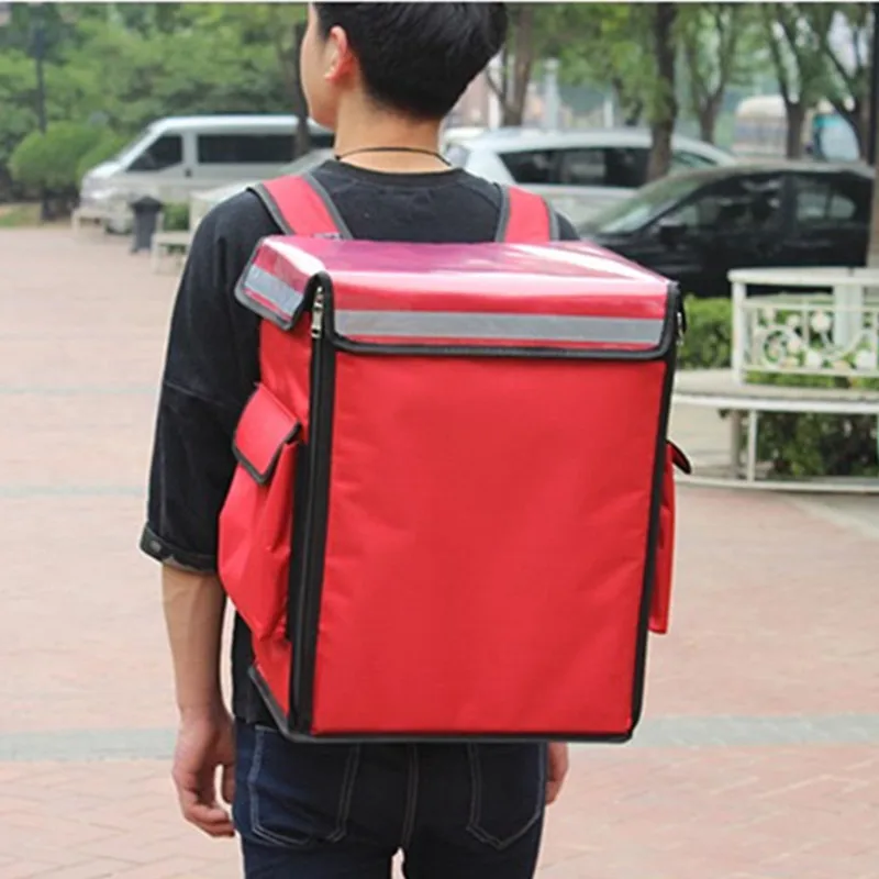 42L insulation bag pizza takeaway ice pack lunch cake refrigerated travel cooler box double shoulder handbag waterproof suitcase professional 21l takeaway backpack type insulation delivery package takeaway pizza bag food refrigerated box waterproof suitcase