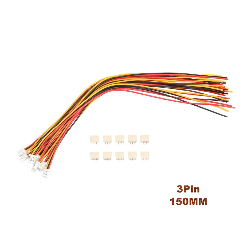 10 шт./набор, SH-1.0mm 28AWG соединители проводов 2,54 мм 2/3/4/5/6/7/8/9/10Pin мужской и женский разъем PCB с 15 см линии - Цвет: 3Pin