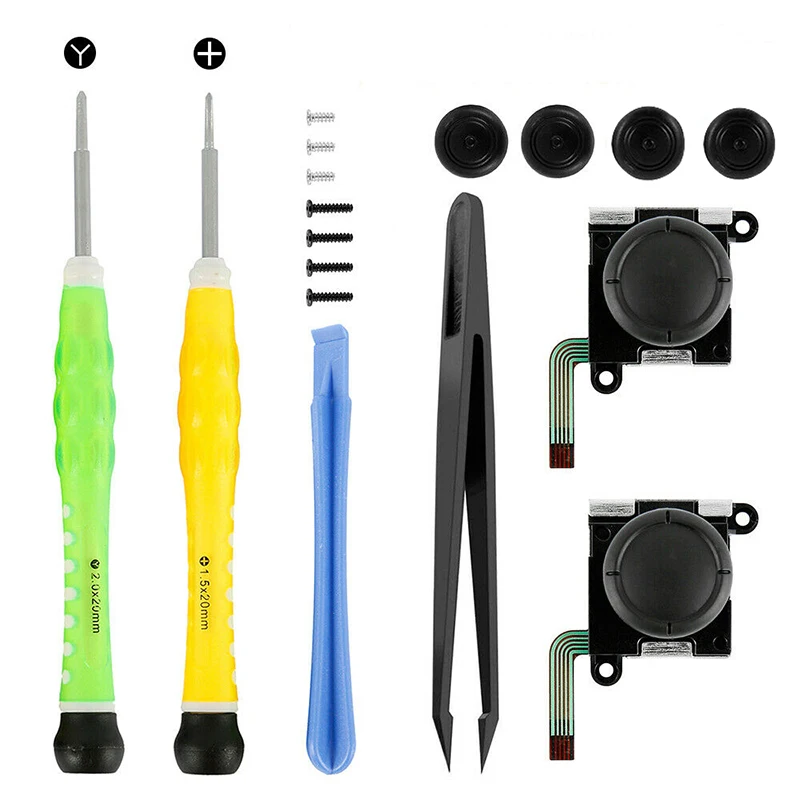 Pohiks 16pcs High Quality 3D Analog Thumb Stick Joystick Repair Tool Portable Game Handle Replacement Parts Kits
