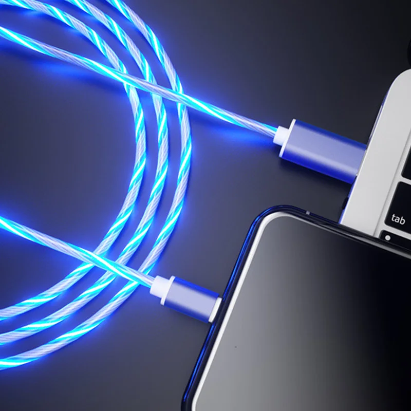GUUGEI USB зарядный кабель светодиодный светящийся светильник шнур для передачи данных Micro usb type C зарядка цветная Зарядка для samsung Galaxy S8 S9