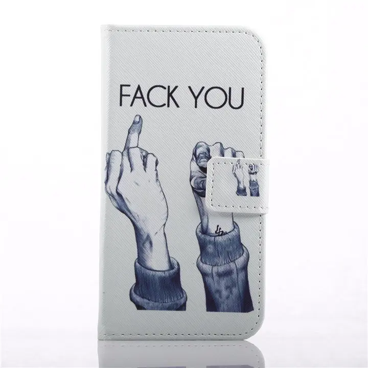 Fack You Милый кожаный чехол-книжка для Funda samsung Galaxy S8 S9 Plus S7 S6 Edge чехол с кошкой и деревом для глаз чехол-кошелек с подставкой и отделением для карт P06F - Цвет: Fack You