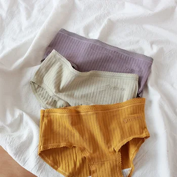 

Inner single threaded cotton large size underwear, comfortable low waist bag, soft buttocks, antibacterial cotton file briefs