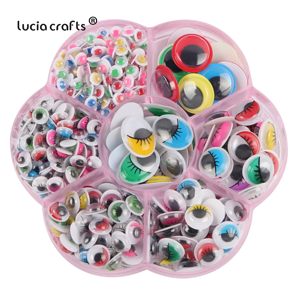 Lucia Crafts 400 шт./кор. 5 15 мм цветной самоклеящийся Пластик игрушечные глаза игрушка