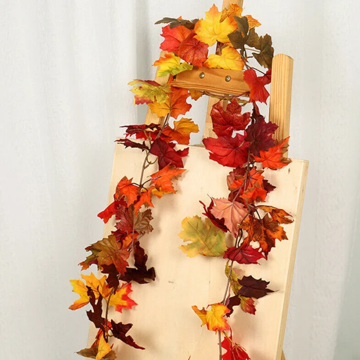 Fall Autumn Maples Leaves Garland Stringlight Hanging Artificial for Home Party Decoration TB Sale