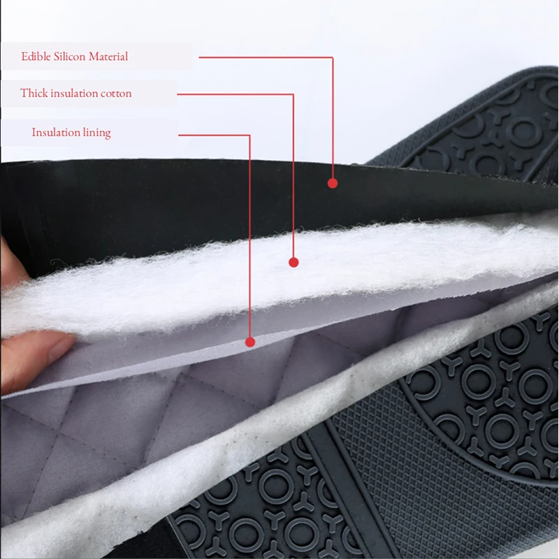 Lengthen Cotton Silicone Gloves Candy Color Heat Resistant Gloves Microwave Oven Mitts Non-Slip Pot Holders for Kitchen Baking