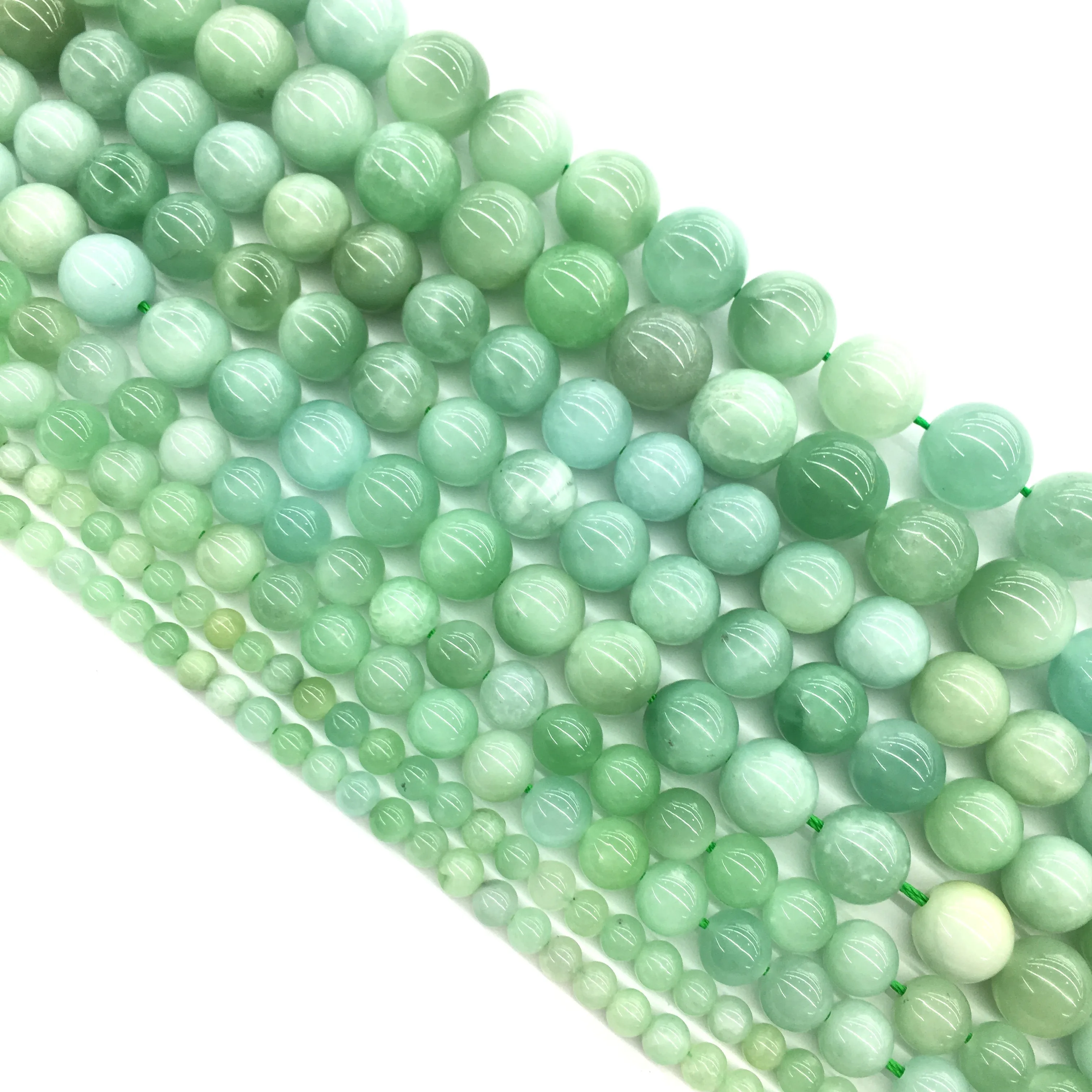 Круглый натуральный бисер из зеленого нефрита 4, 6, 8, 10, 12 мм россыпью каменных бусин около 15 дюймов камень оптом для изготовления ювелирных изделий