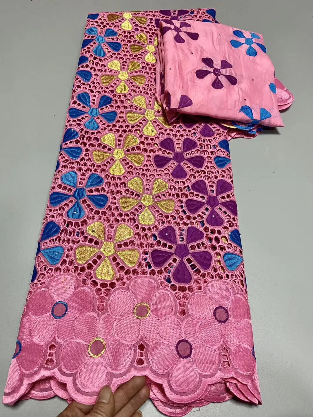 STILL FLY Soft Cotton Lace Fabric Swiss Voile In Switzerland Dubai With Stoens For Women 7yard/lot | Дом и сад