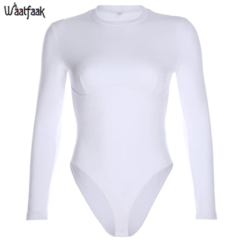 White Bodysuit Waatfaak Rib белая футболка простая с короткими рукавами Винтажная Футболка Летний Повседневный укороченный топ футболки хлопок летняя Базовая футболка для женщин - Цвет: White Bodysuit