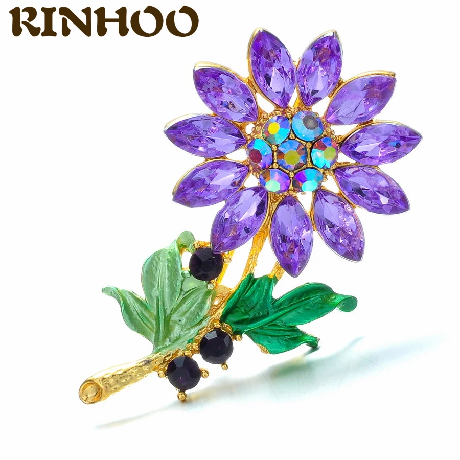 Fashion Design Enamel Sunflower Rhinestone Brooch Pins for Women Fashion  Jewelry Plant Brooches Gift - AliExpress