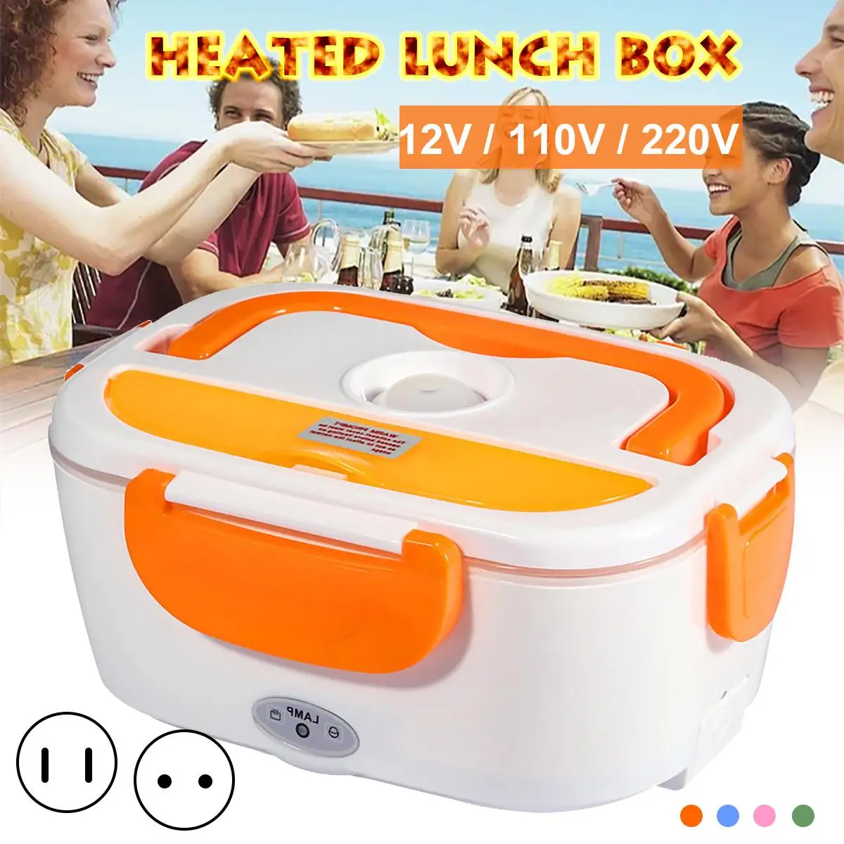 

Portable Electric Lunch Box for Car 110-220V Electric Lunchbox Heated Container For Food Warmer Heating Keeping