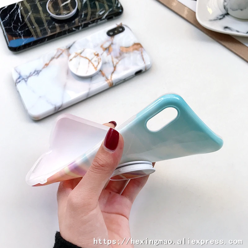 Цветной мраморный чехол для телефона для iphone XR чехол для iphone 6 7 8 Plus 11proMax чехол с мраморным узором Ретро чехол с кольцом
