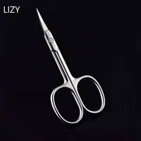 LIZY Eyelash Scissors Sharp Head 3.5mm Thick Stainless Steel Curved Nose Hair Beard Facial Scissors Eyebrow Cosmetic Makeup Tool 1