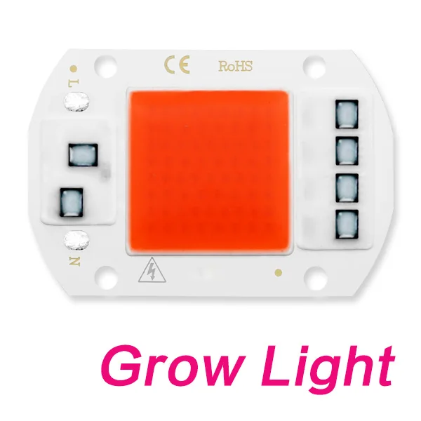 Светодиодный чип COB AC 220 В, 20 Вт, 30 Вт, 50 Вт, Smart IC, не нужен драйвер, DIY светодиодный светильник с бусинами для прожектора, светодиодный прожектор, белый свет - Испускаемый цвет: Grow Light